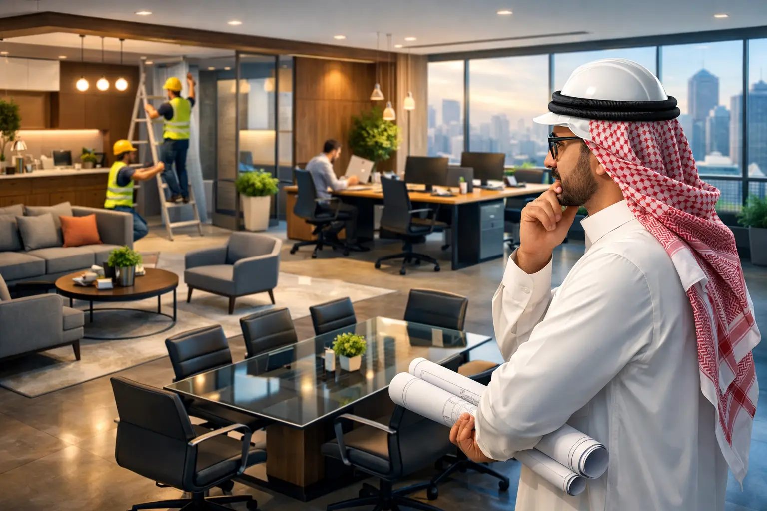 تصميم مكاتب تجارية حديثة يرفع قيمة المكان