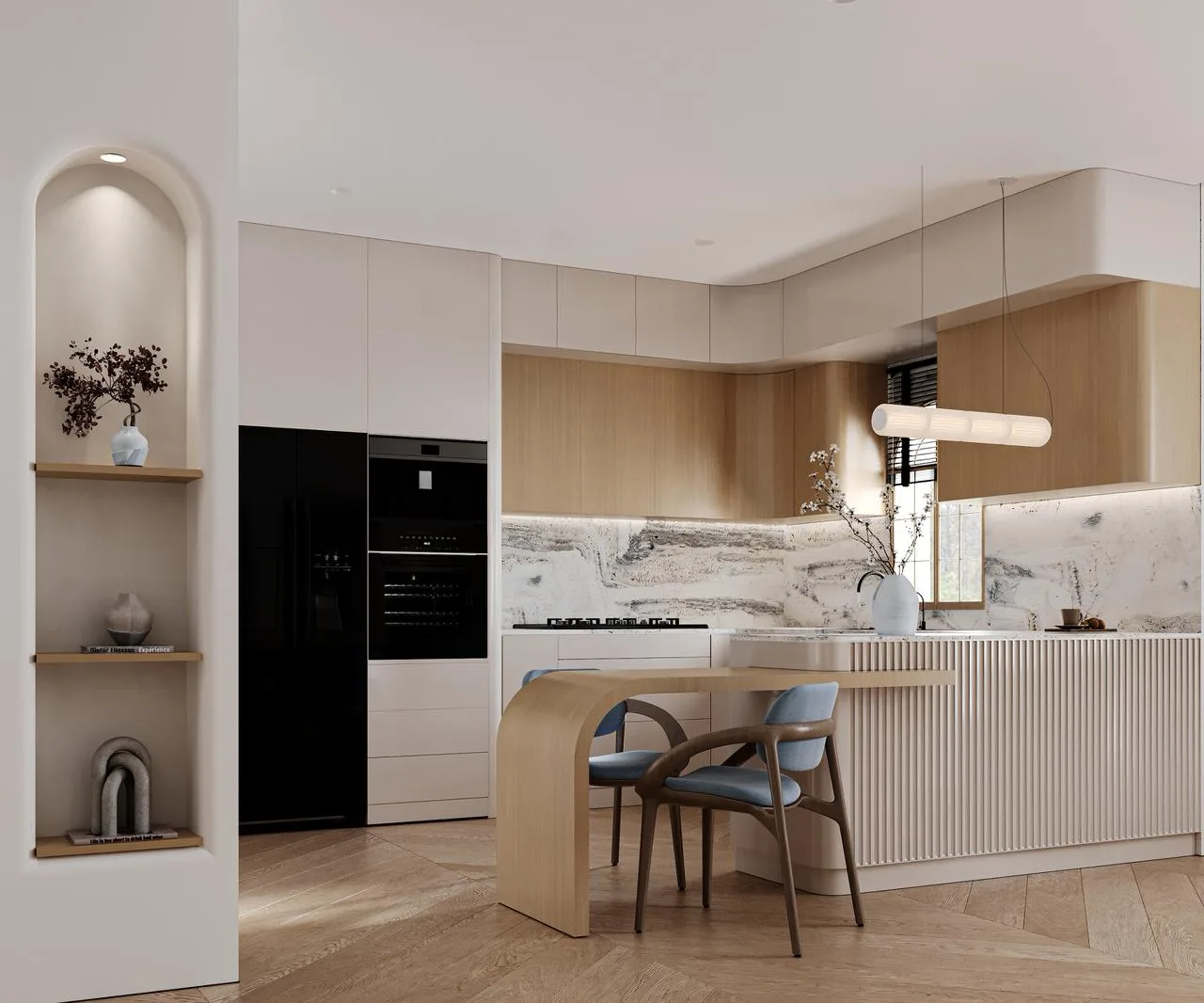 تصميم مطابخ عصرية كومباوند الروضة الرياض – مطابخ فاخرة حديثة