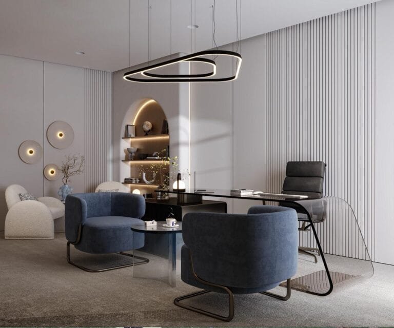فاخرة VIP تصميم مكاتب تنفيذية كومباوند الروضة الرياض – ديكور مكاتب