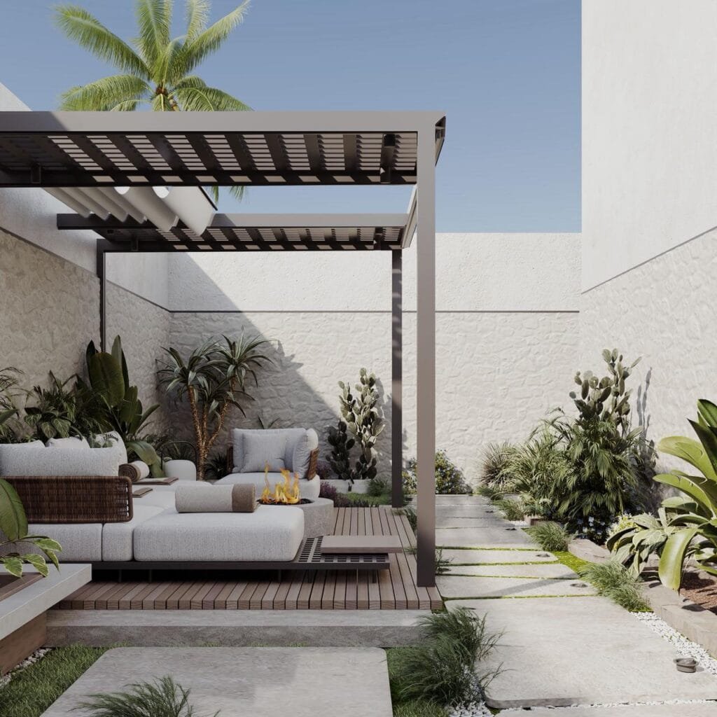 VIP تنسيق الحدائق والمسابح كومباوند الروضة الرياض – تصميم مساحات خارجية