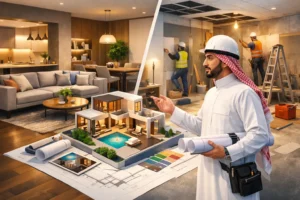 التصميم الداخلي والتنفيذ المتكامل بذكاء