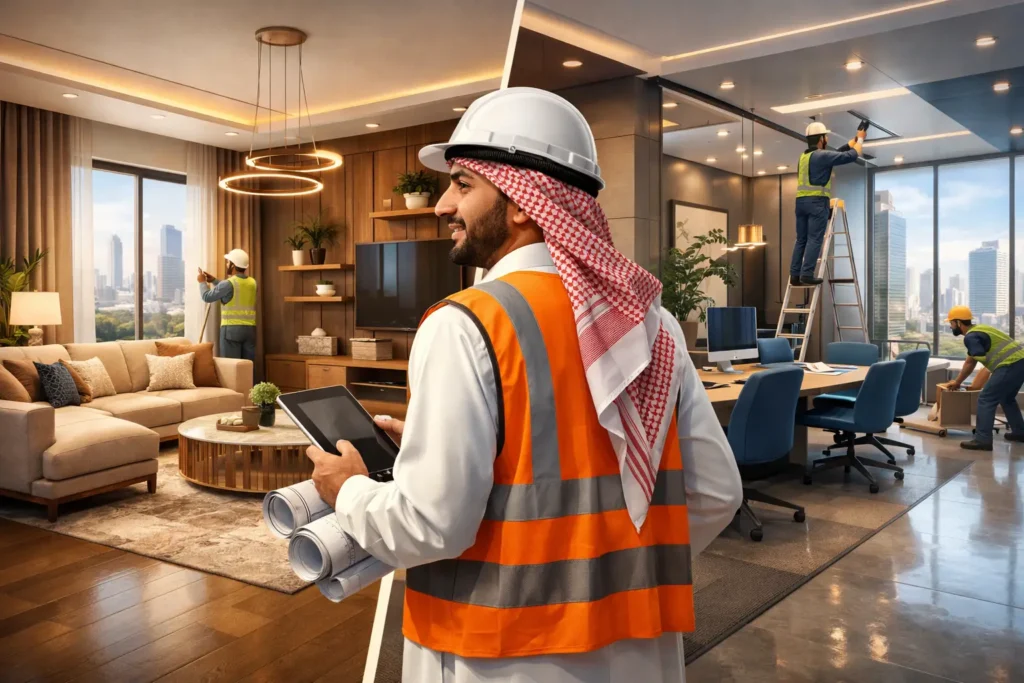تصميم داخلي الرياض باحتراف يرفع قيمة المساحة