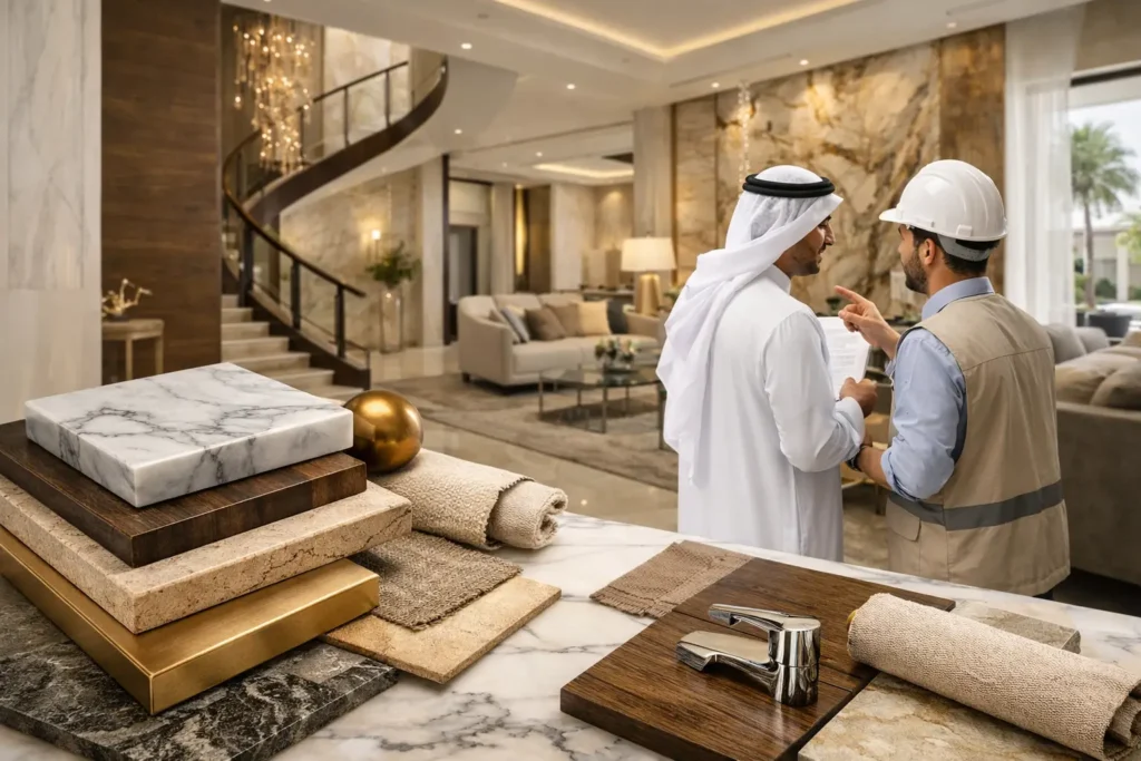 أفضل خامات التشطيب الداخلي الفاخر للفلل والمنازل