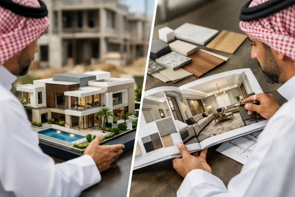 هل تختار التصميم المعماري أم الداخلي أولا؟